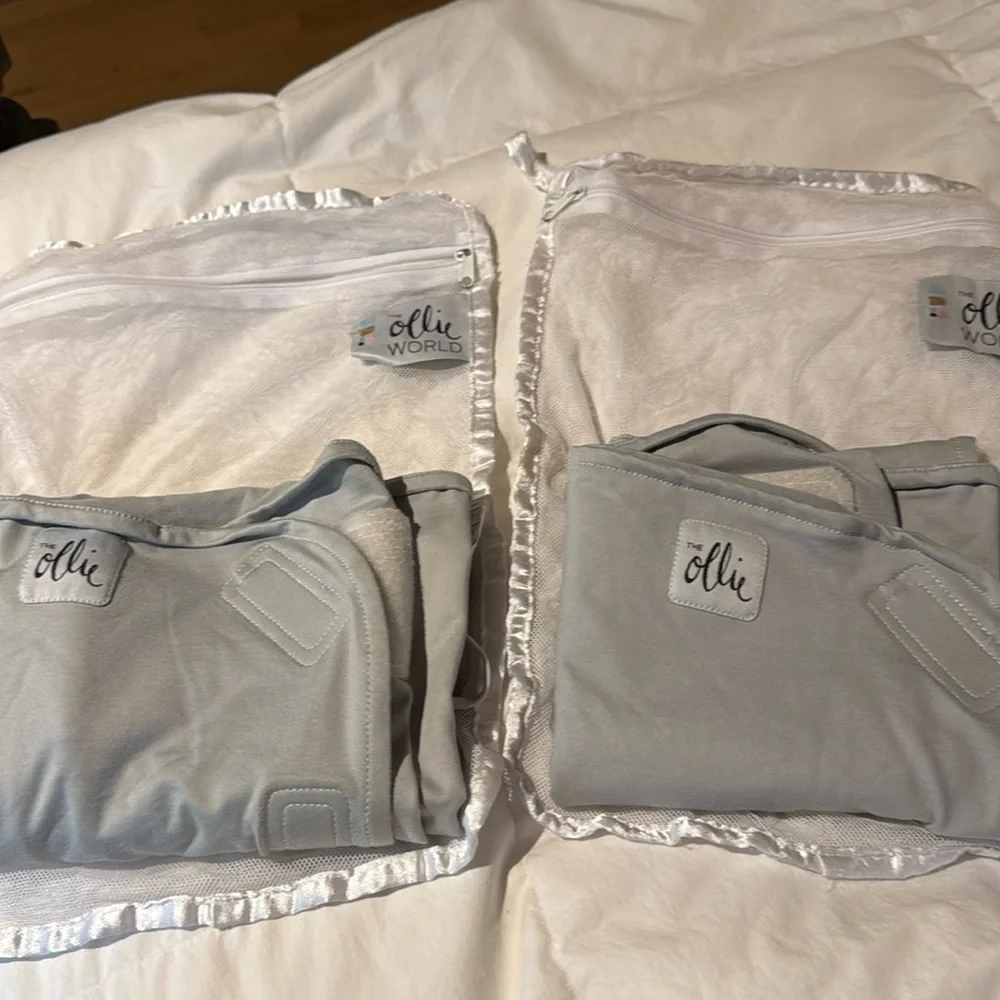 Set of 2 Ollie World Baby Swaddle in Gray